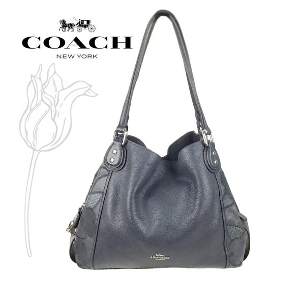 COACH EDIE Patchwork Tea Rose Shoulder Bag - Picture 1 of 11